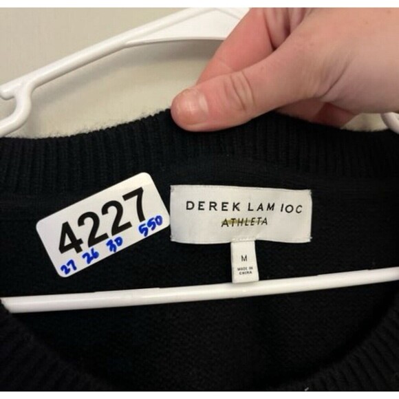 Derek Lam IOC Athleta 100% Cashmere Sweater Oversized Stripe Medium Womens Soft - Picture 5 of 9